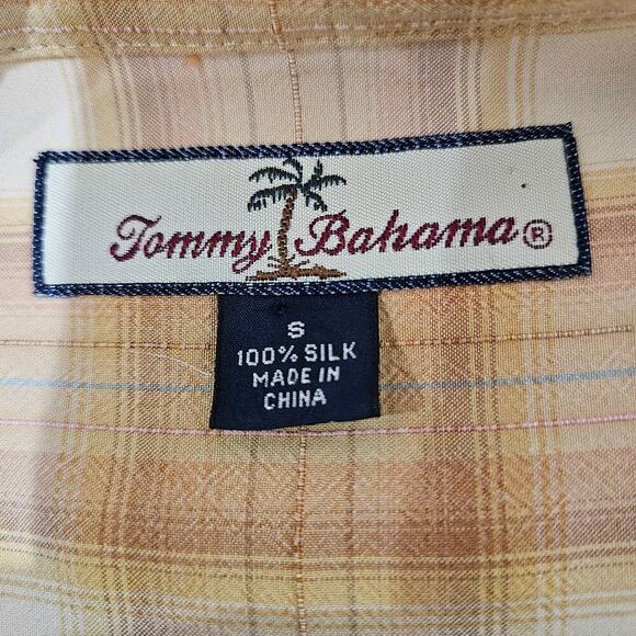 Men's Tommy Bahama Long Sleeve Plaid 100% Silk Shirt Size Small - Picture 2 of 10